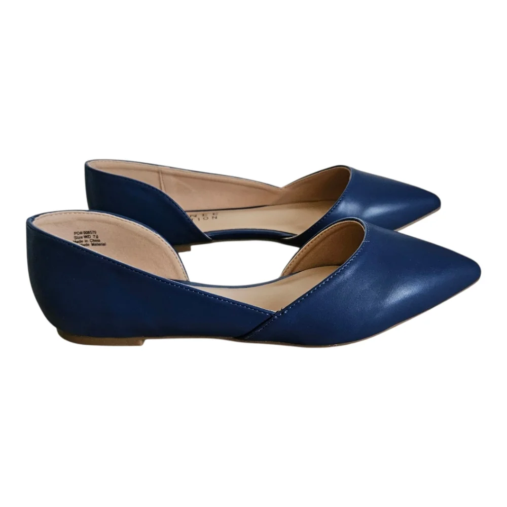 Journee Collection Cortni Blue Pointed Toe D'Orsay Flats Sz 7.5 NIB